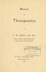 Manual on therapeutics