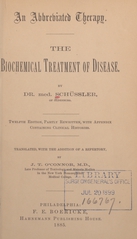 An abbreviated therapy: the biochemical treatment of disease