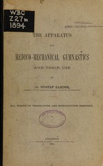 The apparatus for medico-mechanical gymnastics, and their use