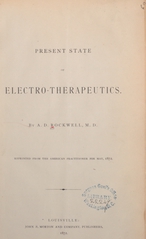 Present state of electro-therapeutics