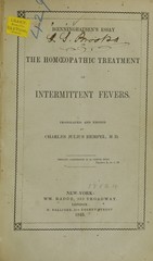 Boenninghausen's essay on the homoeopathic treatment of intermittent fevers