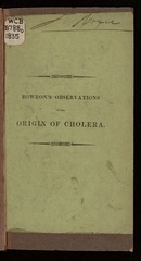 Observations on the origin and causes of malignant cholera