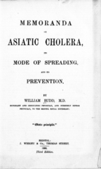 Memoranda on Asiatic cholera, its mode of spreading, and its prevention