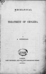 Mechanical treatment of cholera