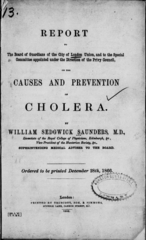 Report to the Board of Guardians of the city of London Union: and to the special committee appointed under the direction of the Privy Council, on the causes and prevention of cholera