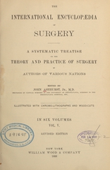 The international encyclopaedia of surgery: a systematic treatise on the theory and practice of surgery (Volume 5)