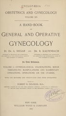 Cyclopaedia of obstetrics and gynecology (Volume 6)