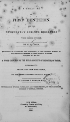 A treatise on first dentition and the frequently serious disorders which depend upon it