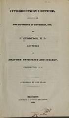 Introductory lecture delivered on the fifteenth of November, 1830