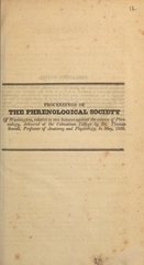 Proceedings of the Phrenological Society of Washington: relative to two lectures against the science of phrenology, delivered at the Columbian College by Dr. Thomas Sewall, Professor of Anatomy and Physiology, in May, 1826