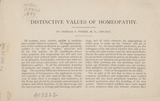 Distinctive values of homeopathy