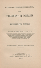 A manual of hypodermic medication: the treatment of diseases by the hypodermatic method