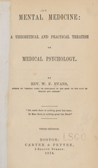 Mental medicine: a theoretical and practical treatise on medical psychology