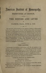 Festivities at Boston: the dinner and levee at Faneuil Hall, June 2, 1859