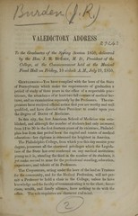 Valedictory address: to the graduates of the spring session 1850