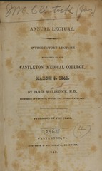 Introductory lecture delivered in the Castleton Medical College, March 8, 1842