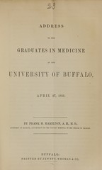 Address to the graduates in medicine at the University of Buffalo, April 27, 1853