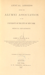 Annual address before the Alumni Association of the University of the City of New York Medical Department