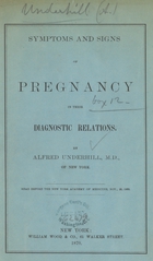 Symptoms and signs of pregnancy in their diagnostic relations