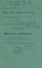 Report on dipsomania and drunkenness