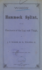 Woods' hammock splint, for all fractures of the leg and thigh