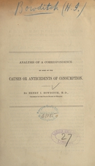 Analysis of a correspondence on some of the causes or antecedents of consumption