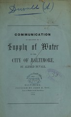 Communication in relation to a supply of water to the city of Baltimore
