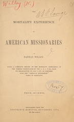 The mortality experience of American missionaries