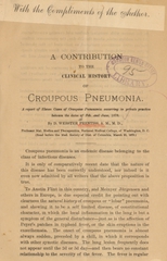 A contribution to the clinical history of croupous pneumonia: a report of eleven cases of croupous pneumonia occurring in private practice between the dates of Feb. and June, 1878