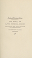 The works of Oliver Wendell Holmes