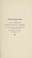 The works of Oliver Wendell Holmes