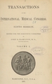 Transactions of the International Medical Congress: ninth session, Washington, D.C., U.S.A., 1887