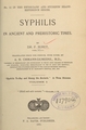 Syphilis to-day and among the ancients